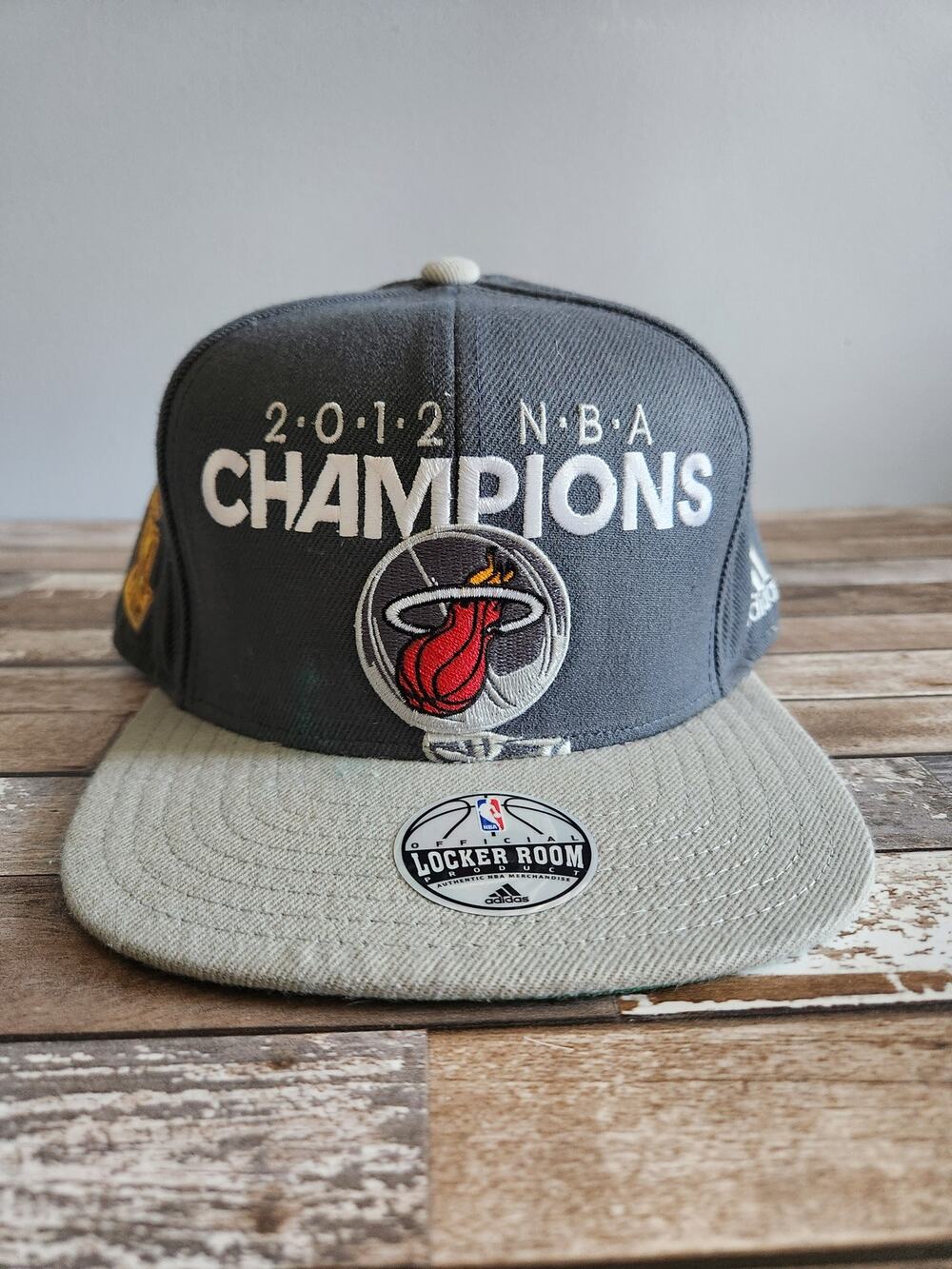 Miami Heat Adidas 2012 NBA Champions Official Locker Room Snapback Cap Hat